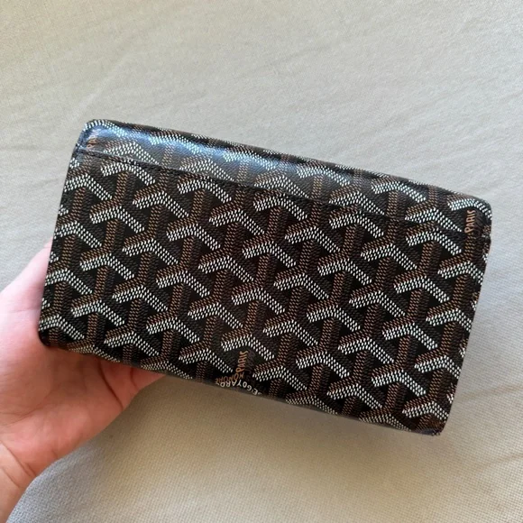 NWT🖤GOYARD🖤Varenne Continental Goyardine Canvas Calfskin Crossbody Bag - Picture 8 of 14